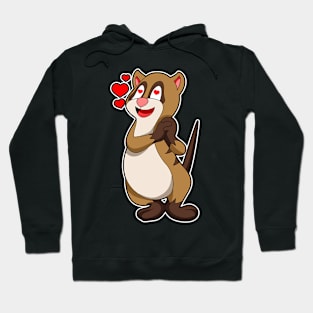 Meerkat with Hearts Hoodie